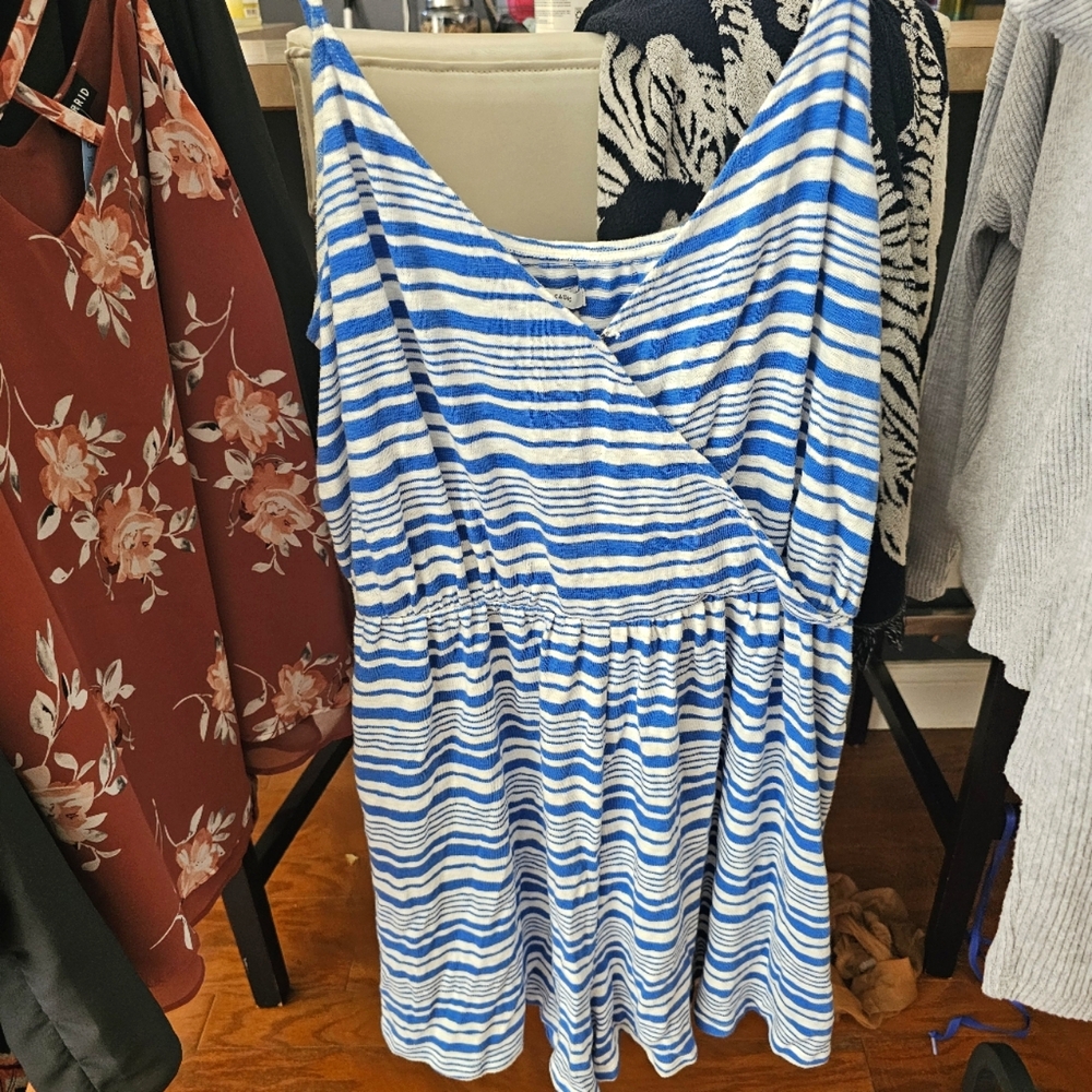 AMERICAN EAGLE ROMPER XL BLUE STRIPED SLEEVELESS